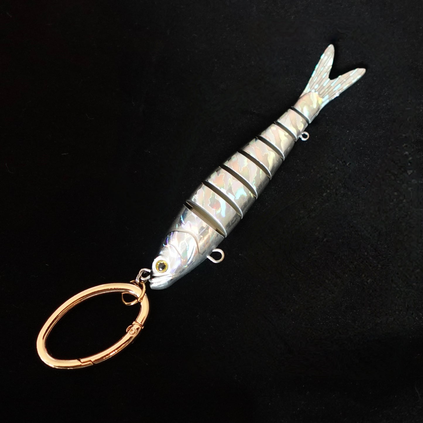 Handbag / Totebag fish charm - silver facet fish