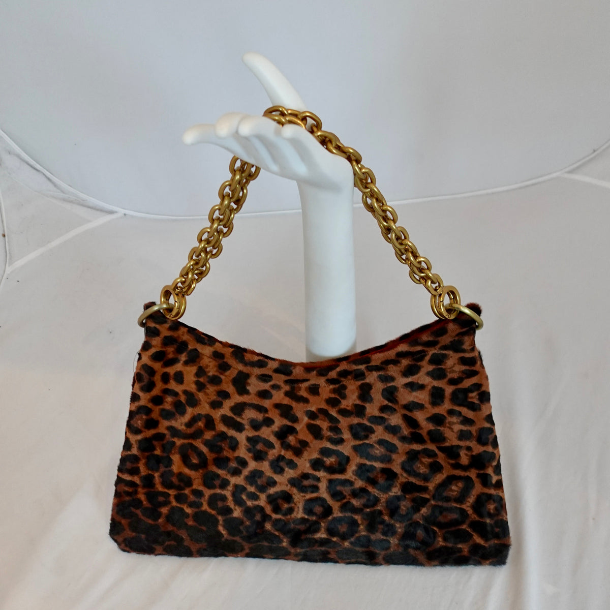 Morphy Leopard Print Hair Calf Bag With Multi Convertible Handles & Silk Lining