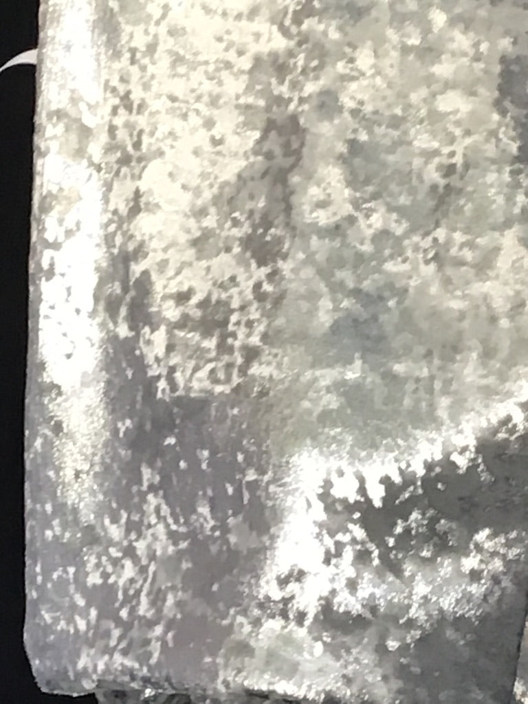 Velvet Twisturban in white with bright silver "mica" pattern