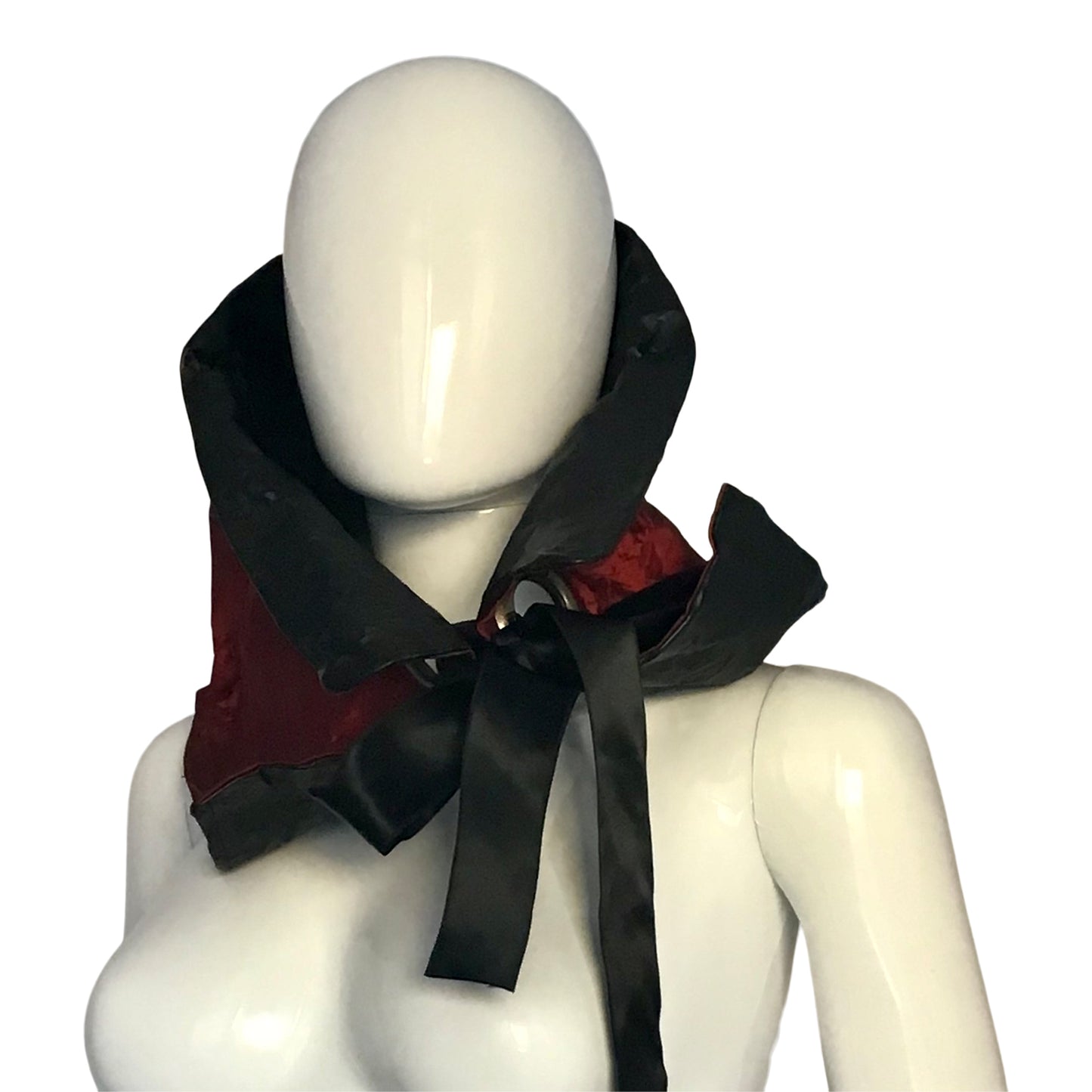 Morphy corset belt in vegan leather and silk shantung