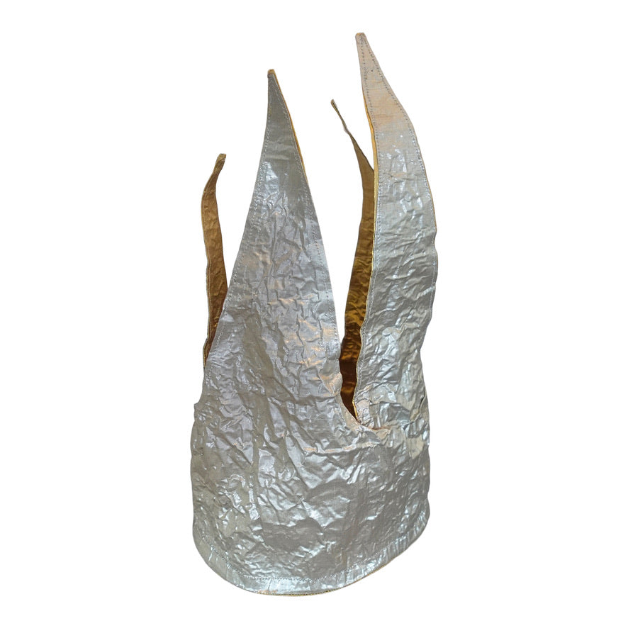 MARY GINNIFER -Morphy Metallic Gold & Silver Silk Shantung Crown