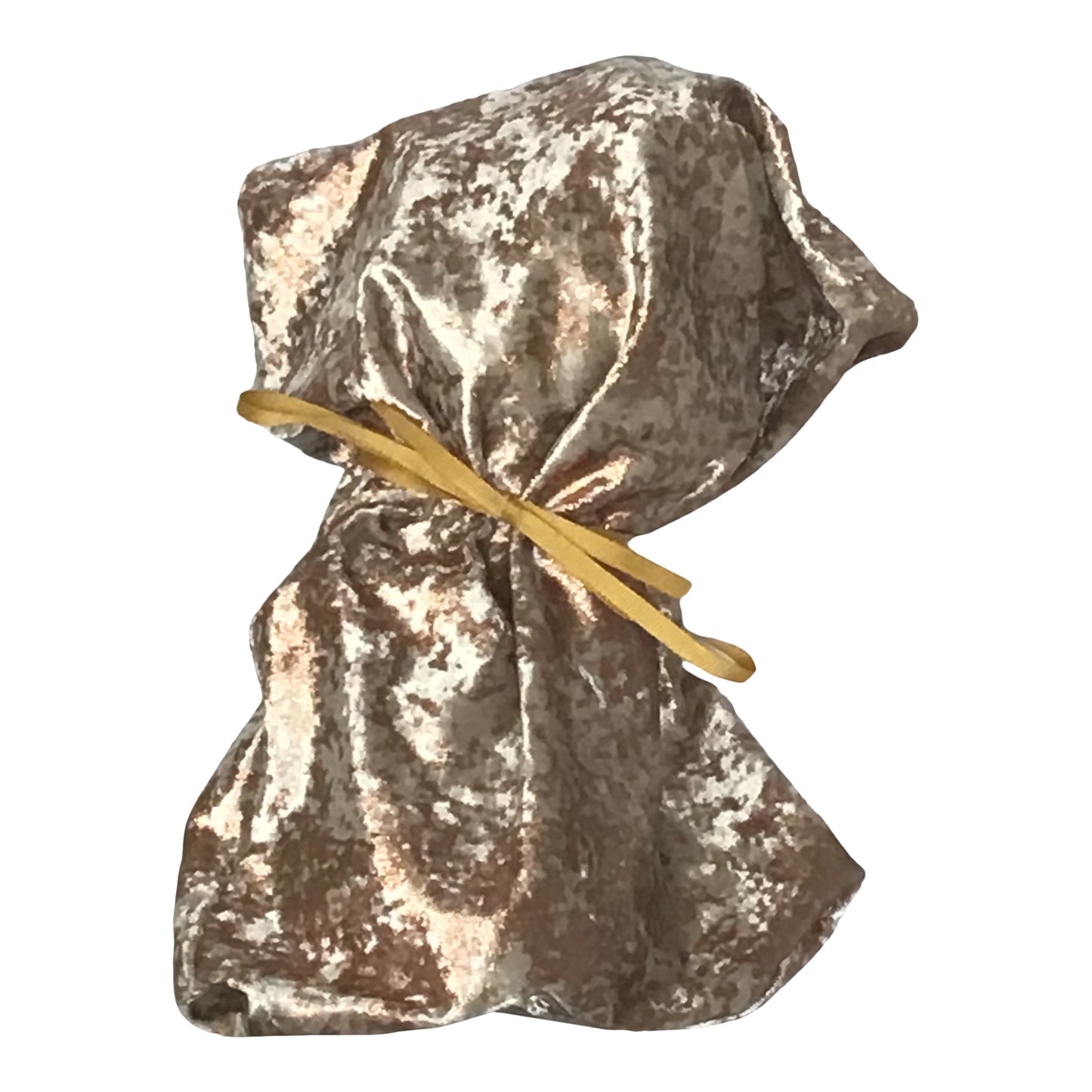 Velvet Twisturban in silver grey with gold "mica" pattern