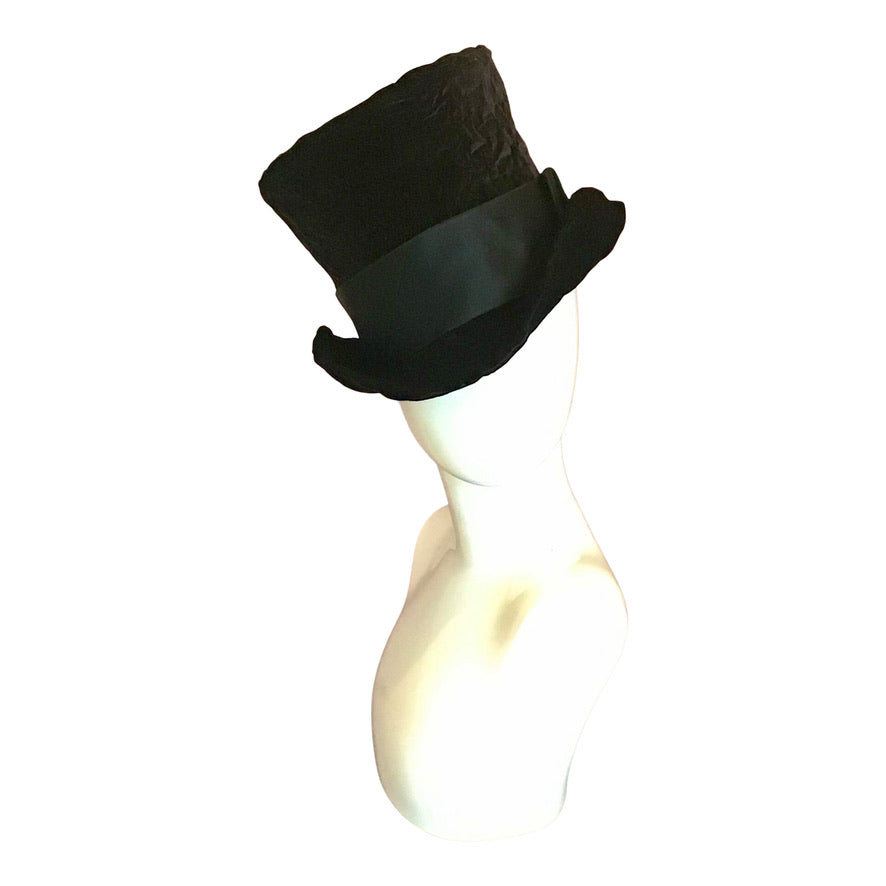 Morphy black velvet top hat - 22.5"