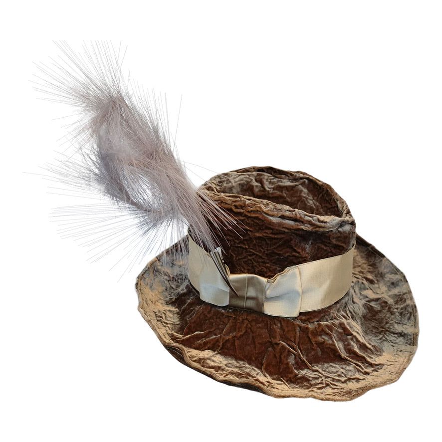 Morphy Moldable silk/ rayon velvet wide brim fedora 22 3/4"