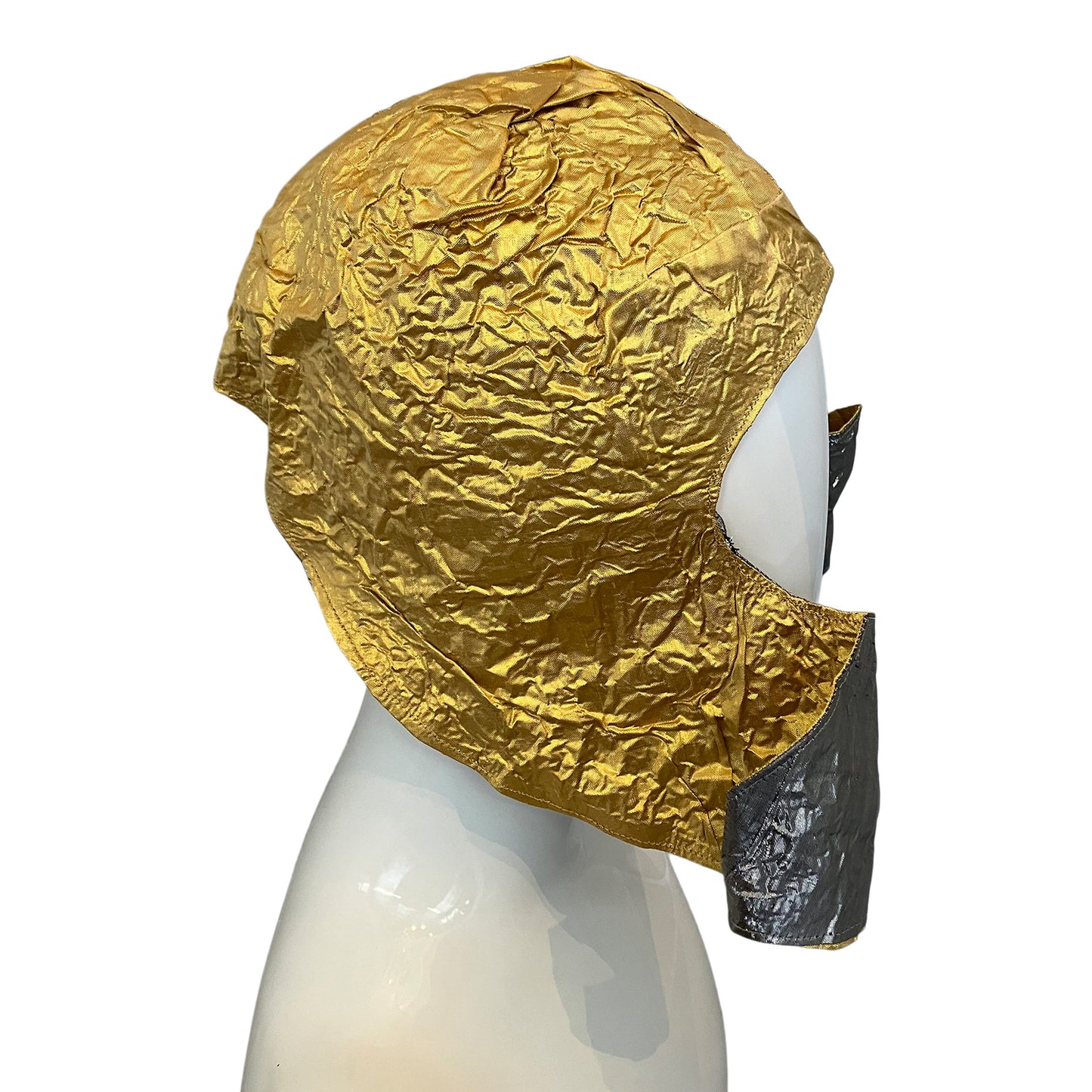 Morphy silver and gold metallic silk helmet