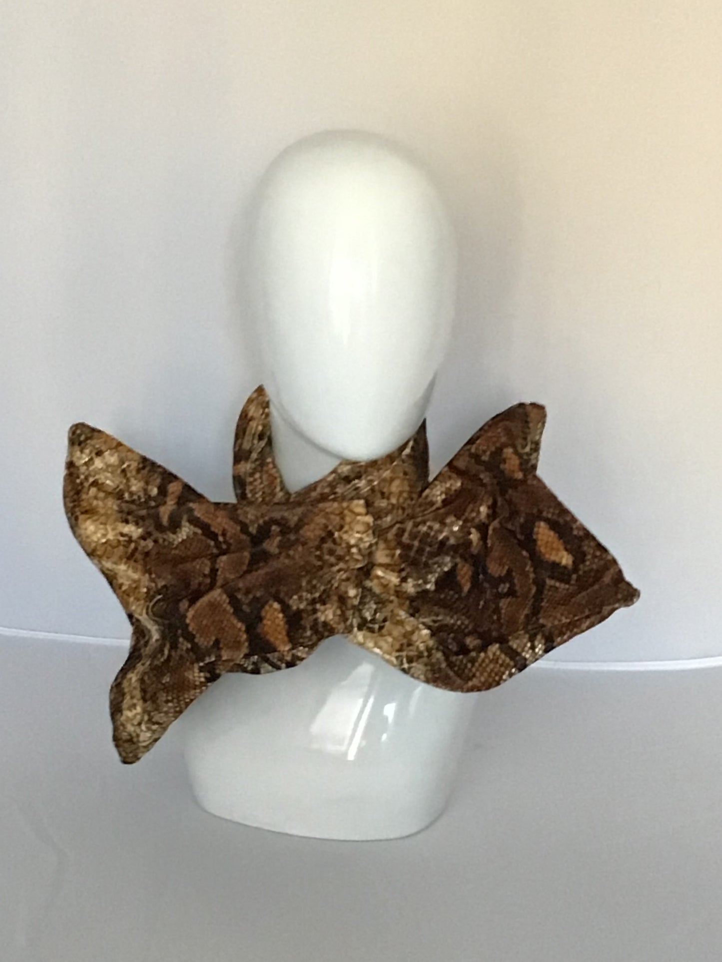 Velvet Twisturban® in brown/ black/ gold python pattern