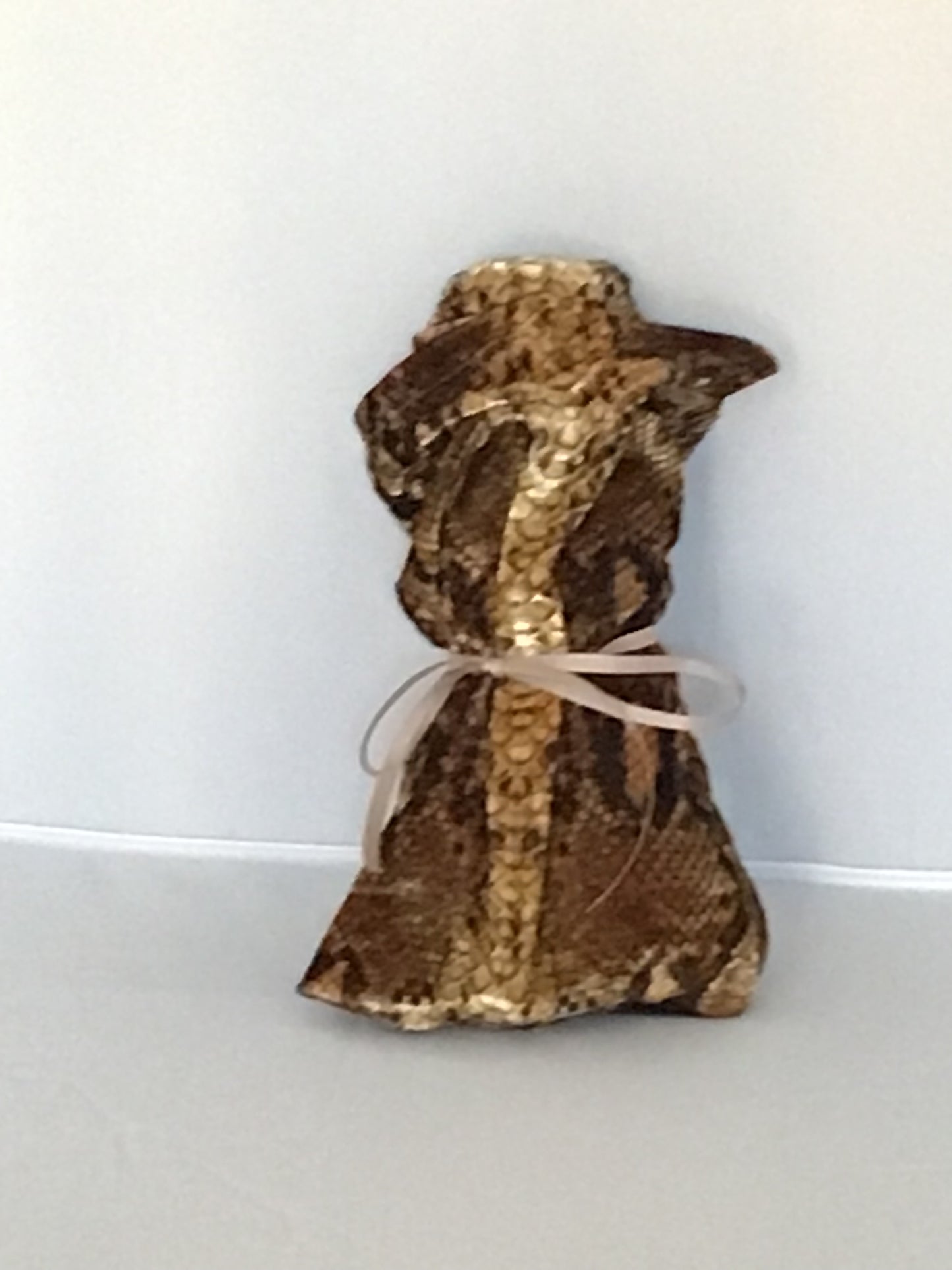 Velvet Twisturban® in brown/ black/ gold python pattern