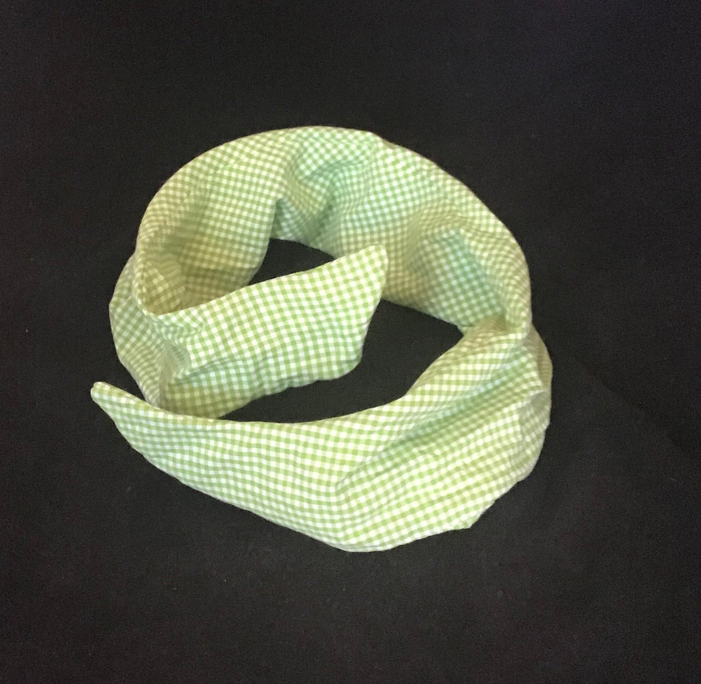 Mini Twisturban in green gingham *sample