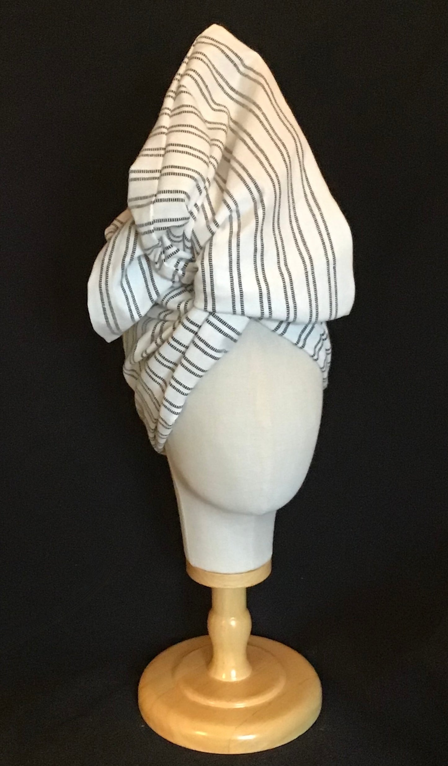 Caftan cotton stripe in black/ cream