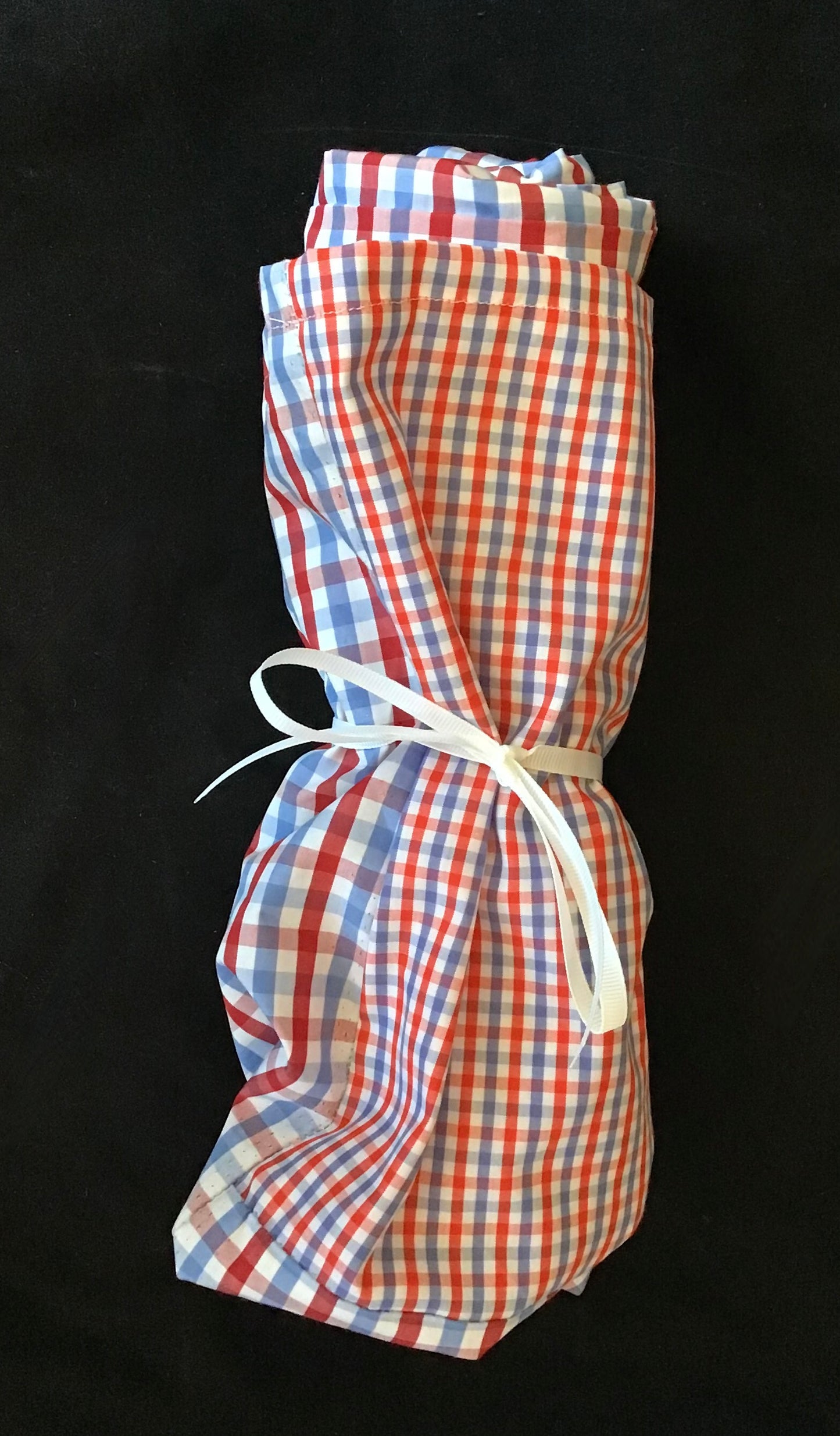 Cotton Shirting in red white blue plaid mix