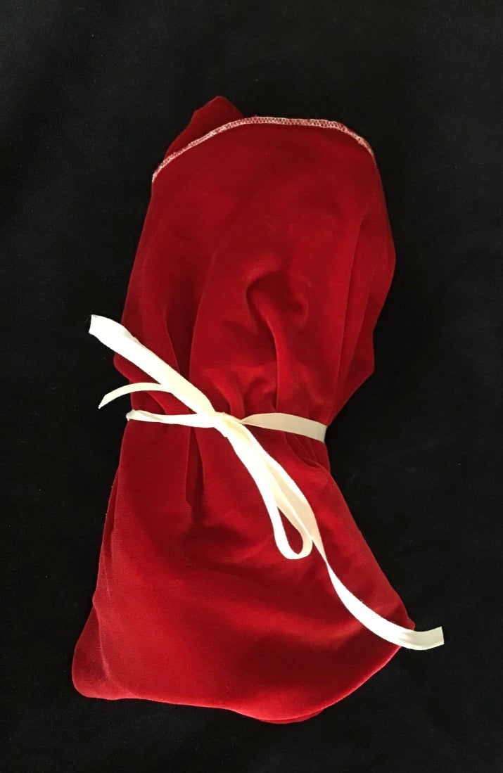 Velvet twisturban in ruby red stretch