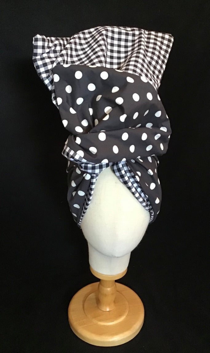 Dots and checks medium twisturban/ sample