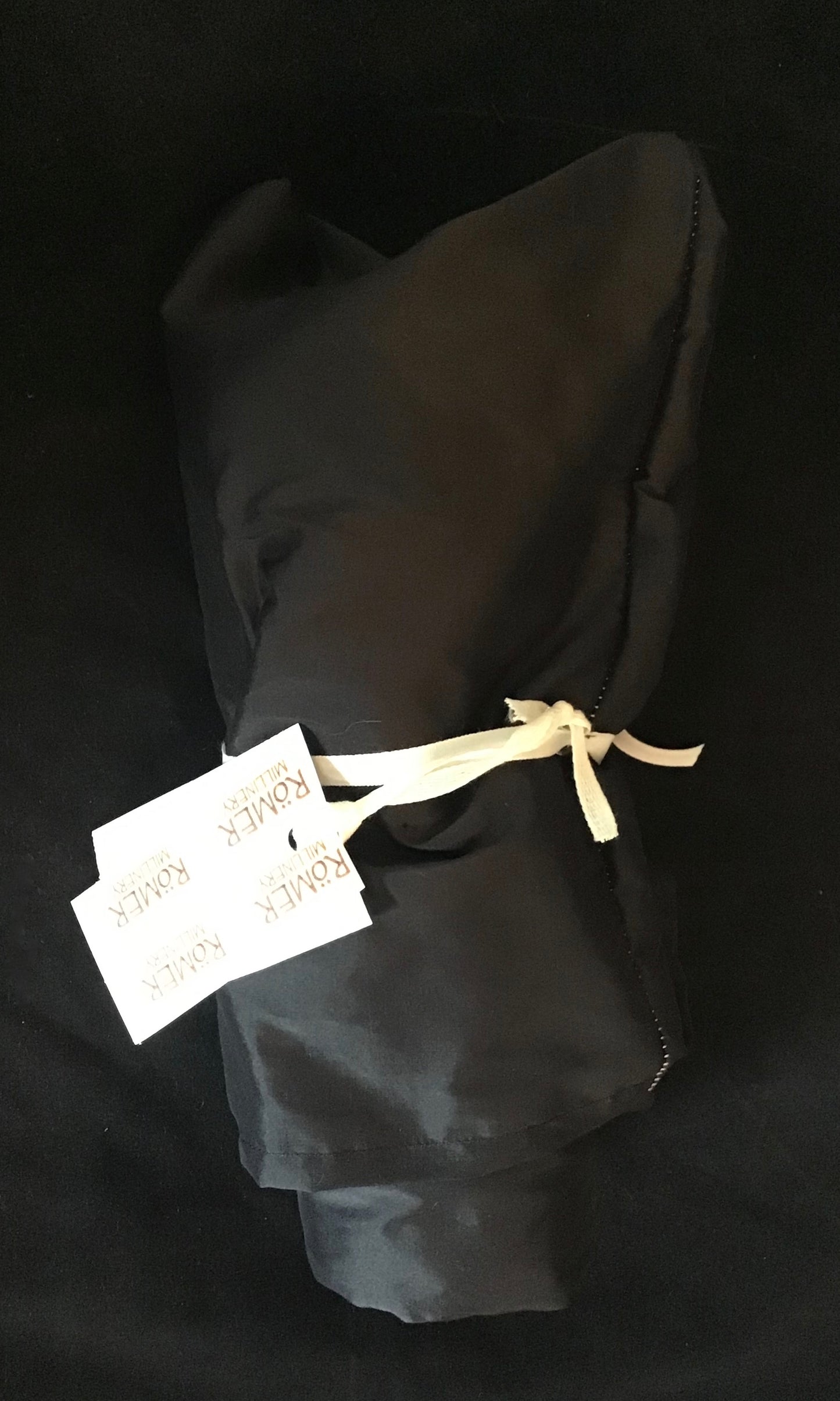 silk shantung in black