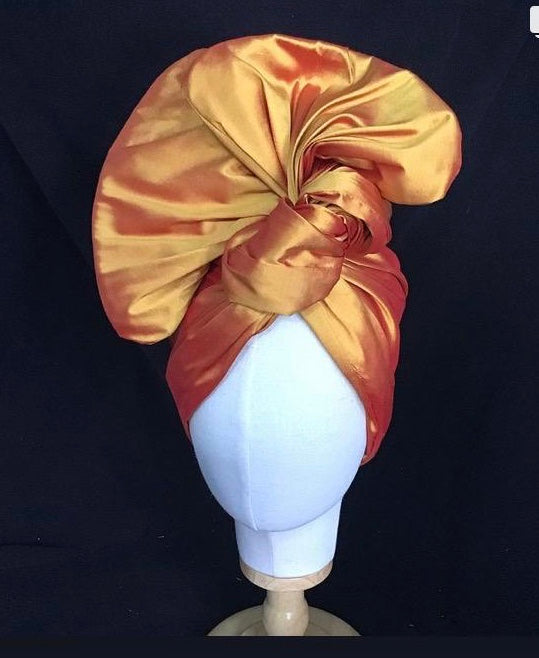 Silk shantung Twisturban® in Saffron #116