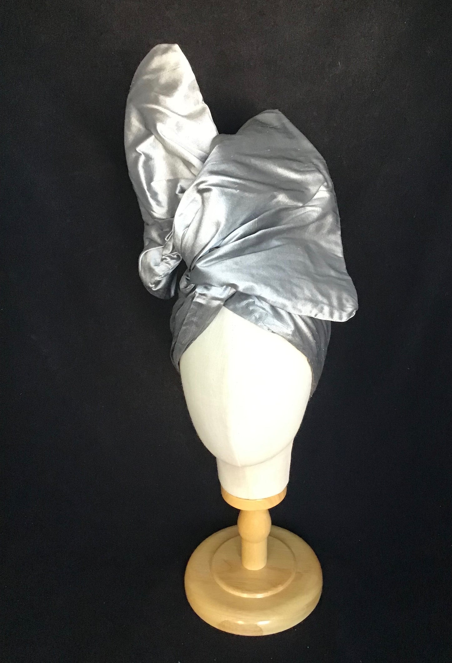 Silk Shantung Twisturban in Sterling #124