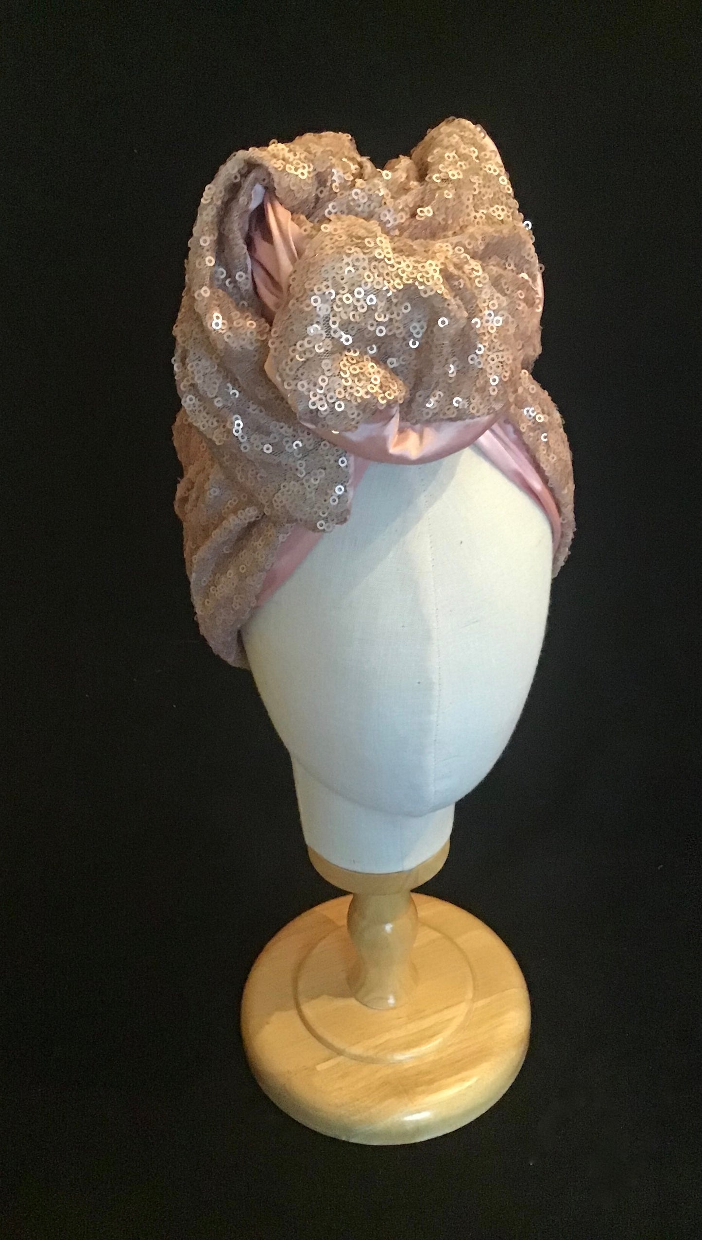 Pink Champagne Silk Shantung with sequins SAMPLE