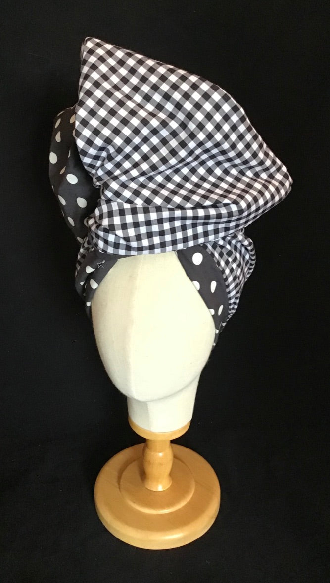 Dots and checks medium twisturban/ sample