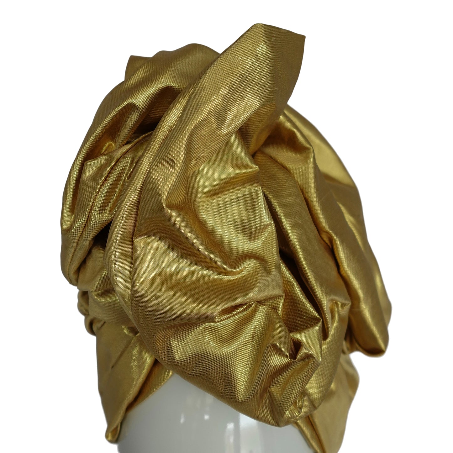 XL Metallic Gold silk shantung crescent Twisturban®