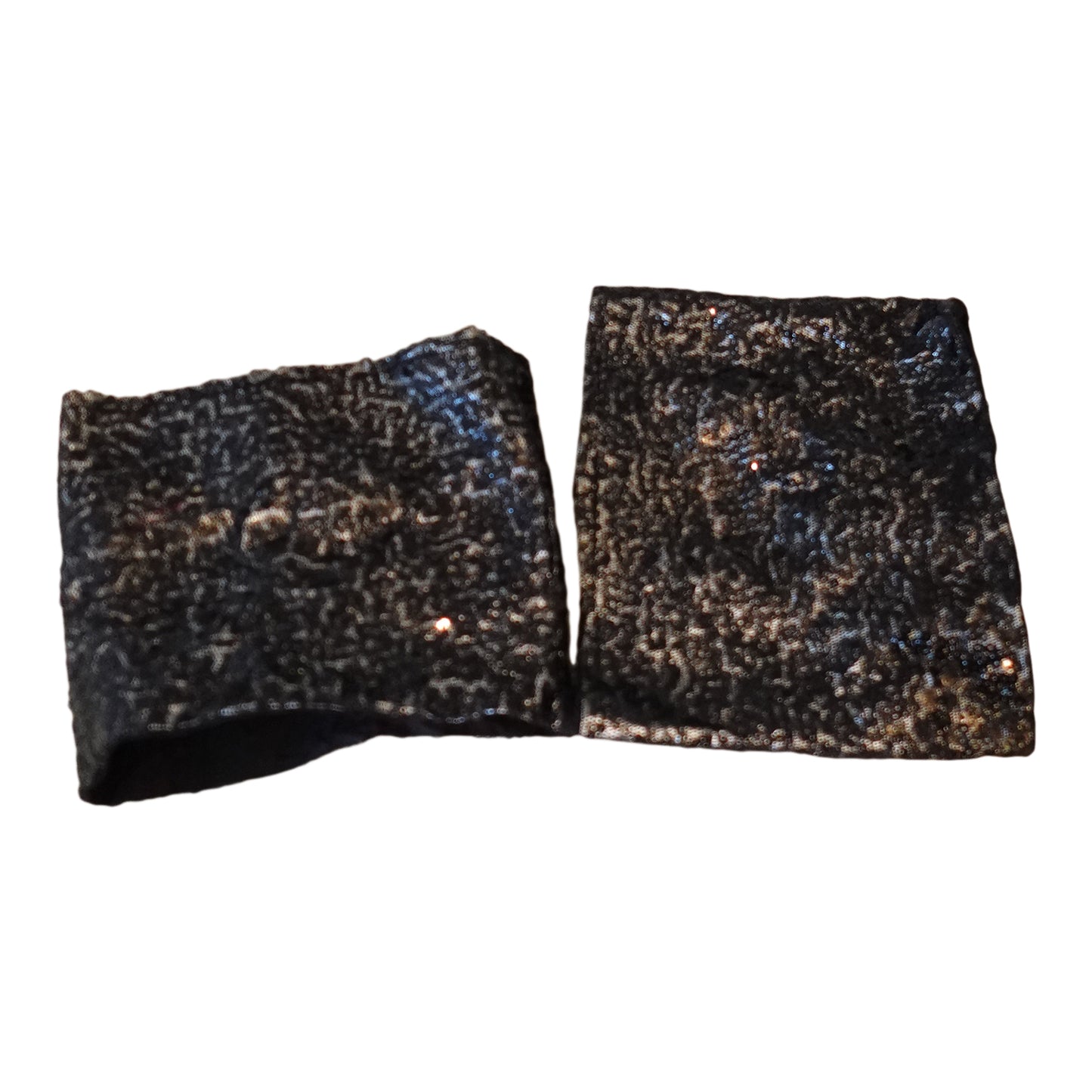 Morphy Metallic  Black Sequin & Silk Wrist Cuff set of 2