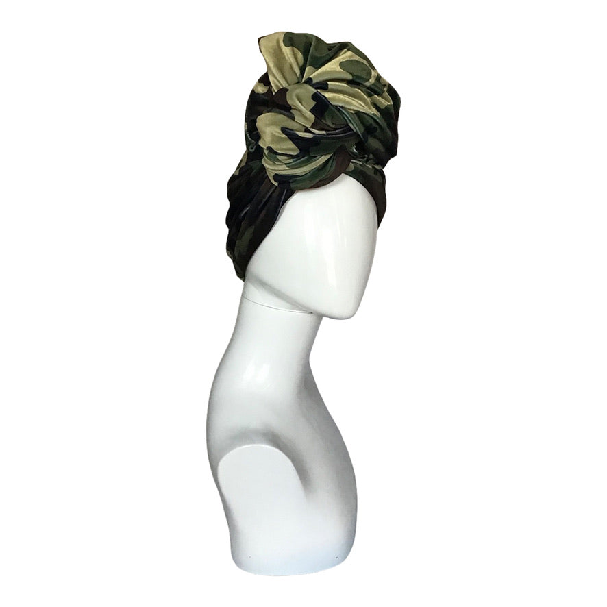 Soft Stretch Velvet In Camo Print