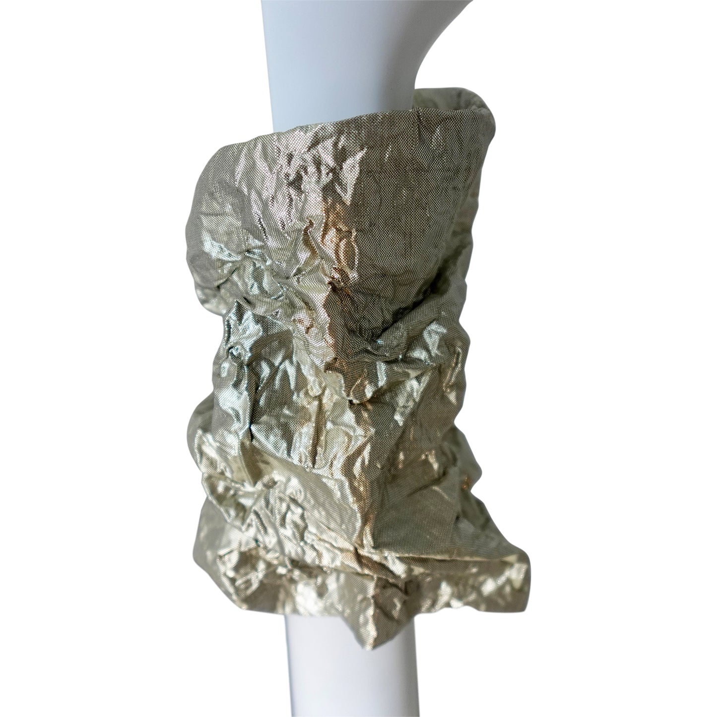 Morphy Metallic Silver Silk Wrist Cuff Extra Long