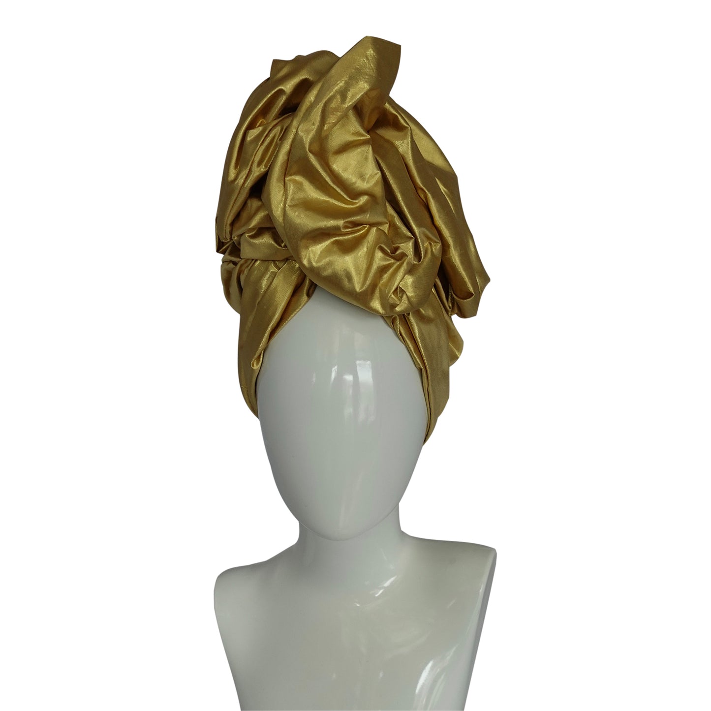 XL Metallic Gold silk shantung crescent Twisturban®