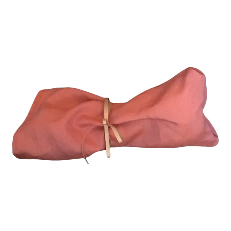 Linen Twisturban® Turban in yarn dye peach with violet