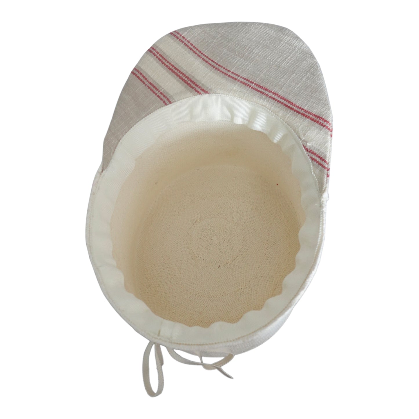 Upcycled panama cap with striped visor