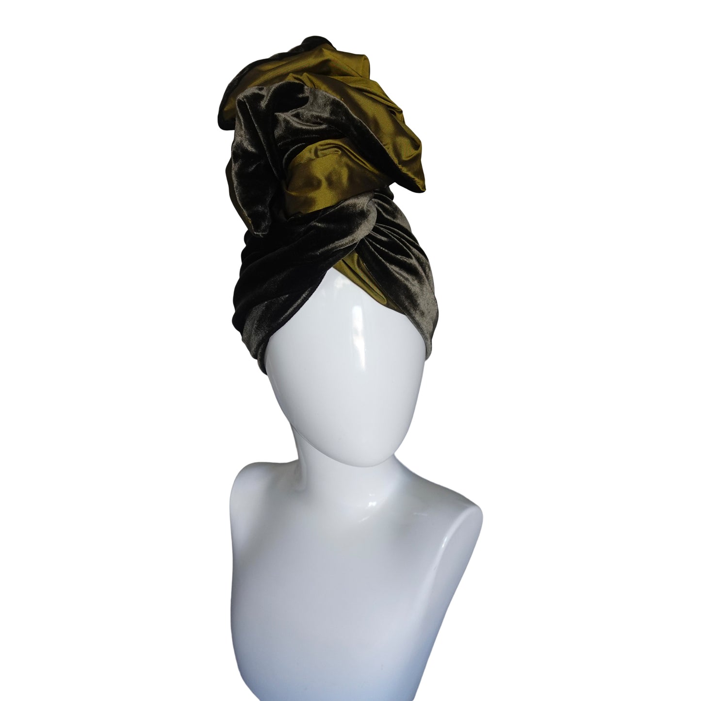 Silk & Velvet Reversible Twisturban® In Deep Olive
