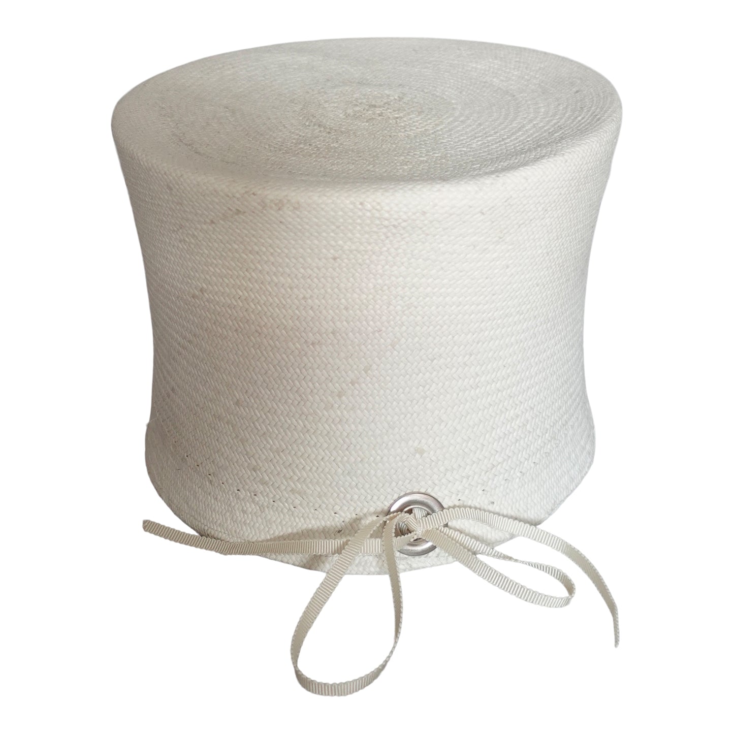 Upcycled panama cap with striped visor