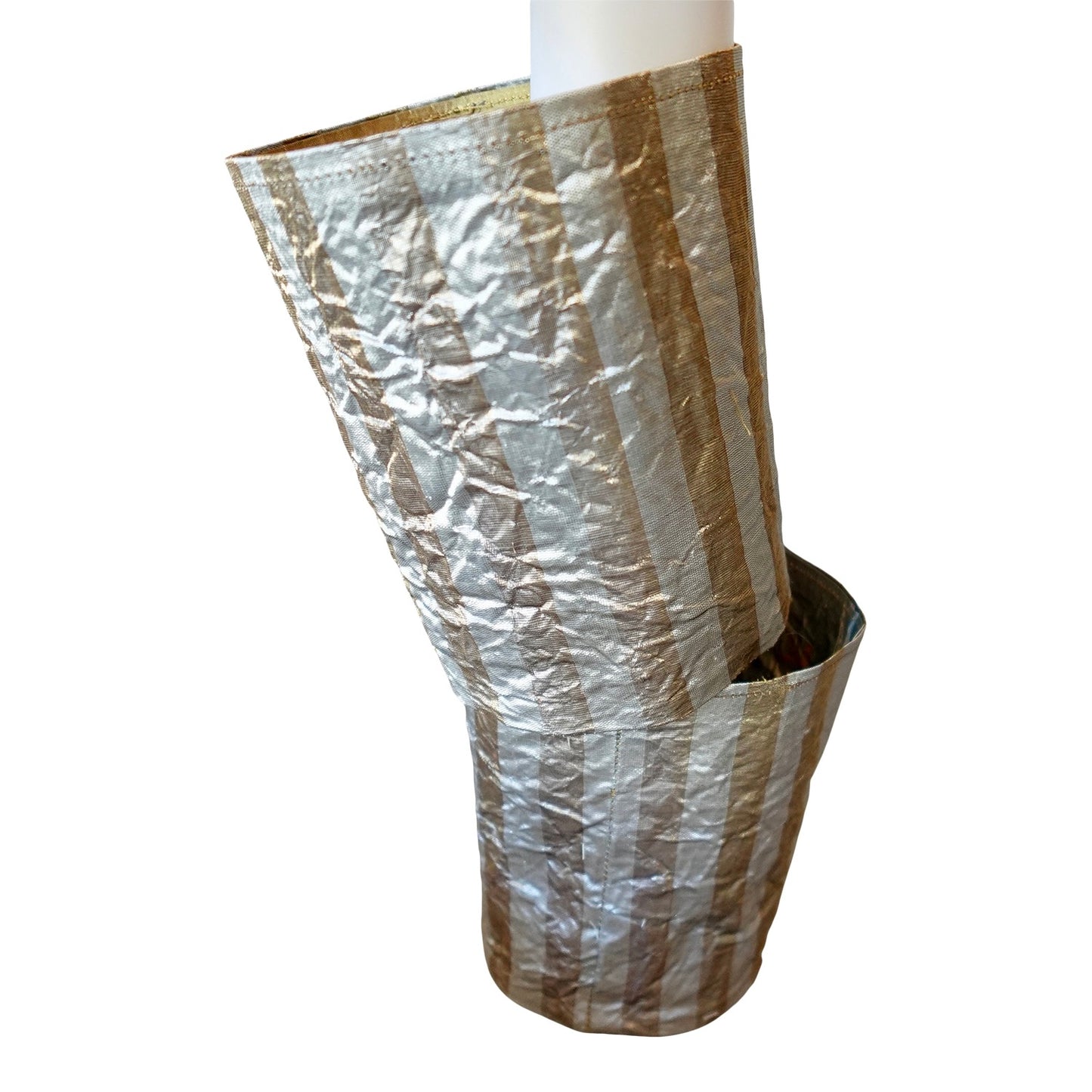 Morphy Metallic Gold & Silver Stripe Wrist Cuff set of 2