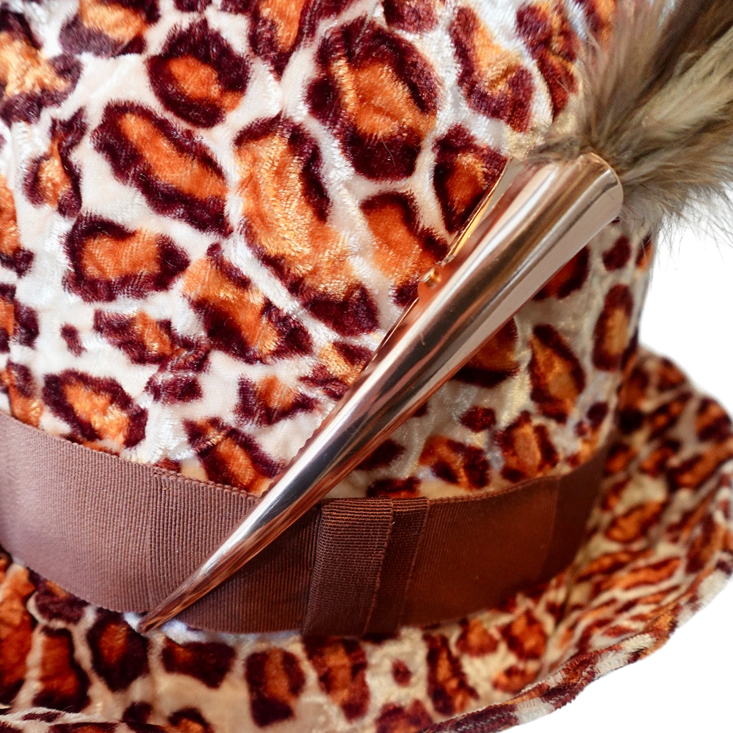 Morphy Moldable Leopard Velvet Deep Cuff Trilby Fedora