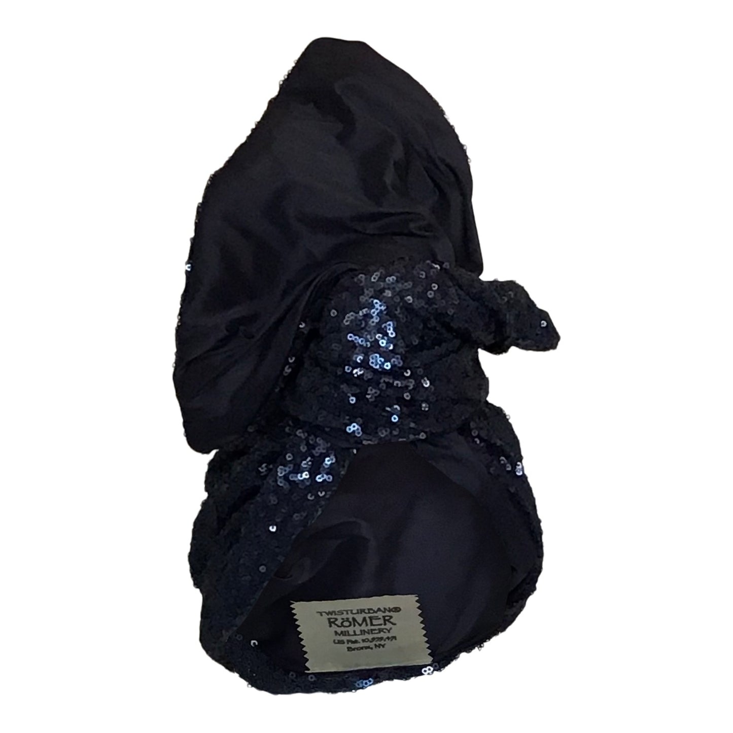 Sequin and silk Dark Navy Medium Twisturban