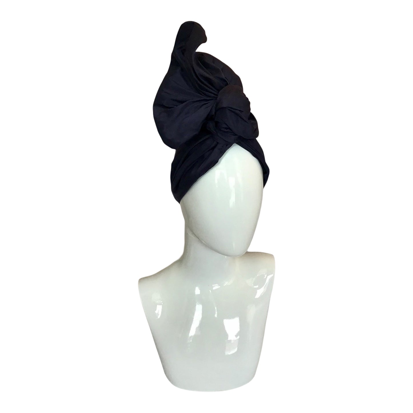 Twisturban Turban in silk shantung in black