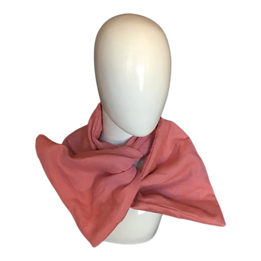 Linen Twisturban® Turban in yarn dye peach with violet