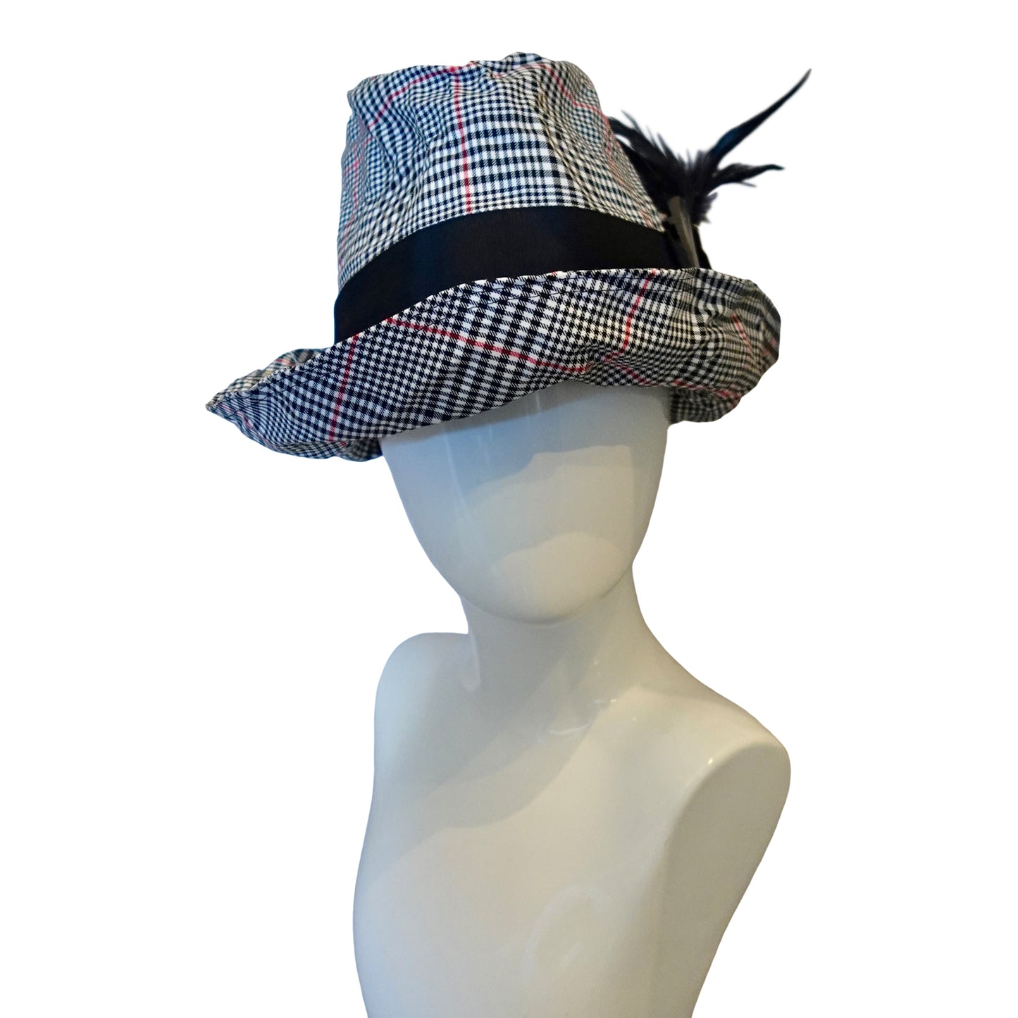 Morphy Moldable Plaid  Deep Cuff Trilby fedora