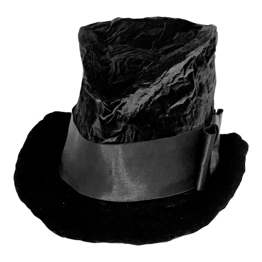 Morphy black velvet top hat - 22.5"