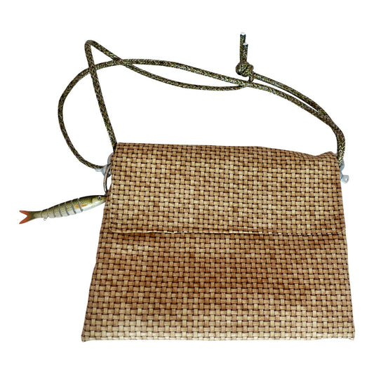 Gone Fishin' messenger bag with fish charm