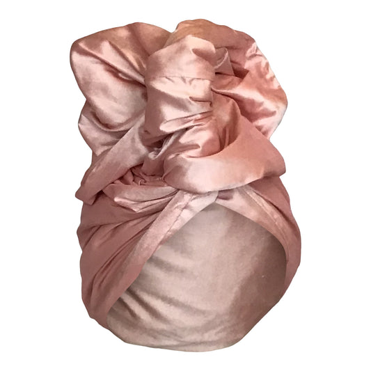 Silk shantung Twisturban Turban in ballet pink (color 104)