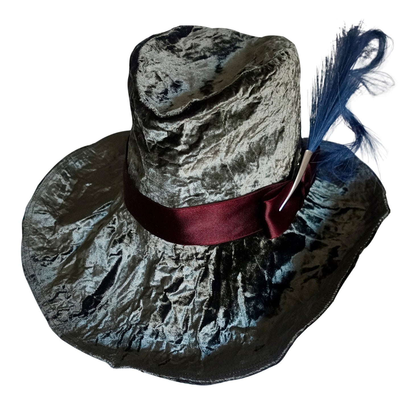 Morphy Moldable silk/ rayon velvet  wide brim fedora 23" Deep Olive