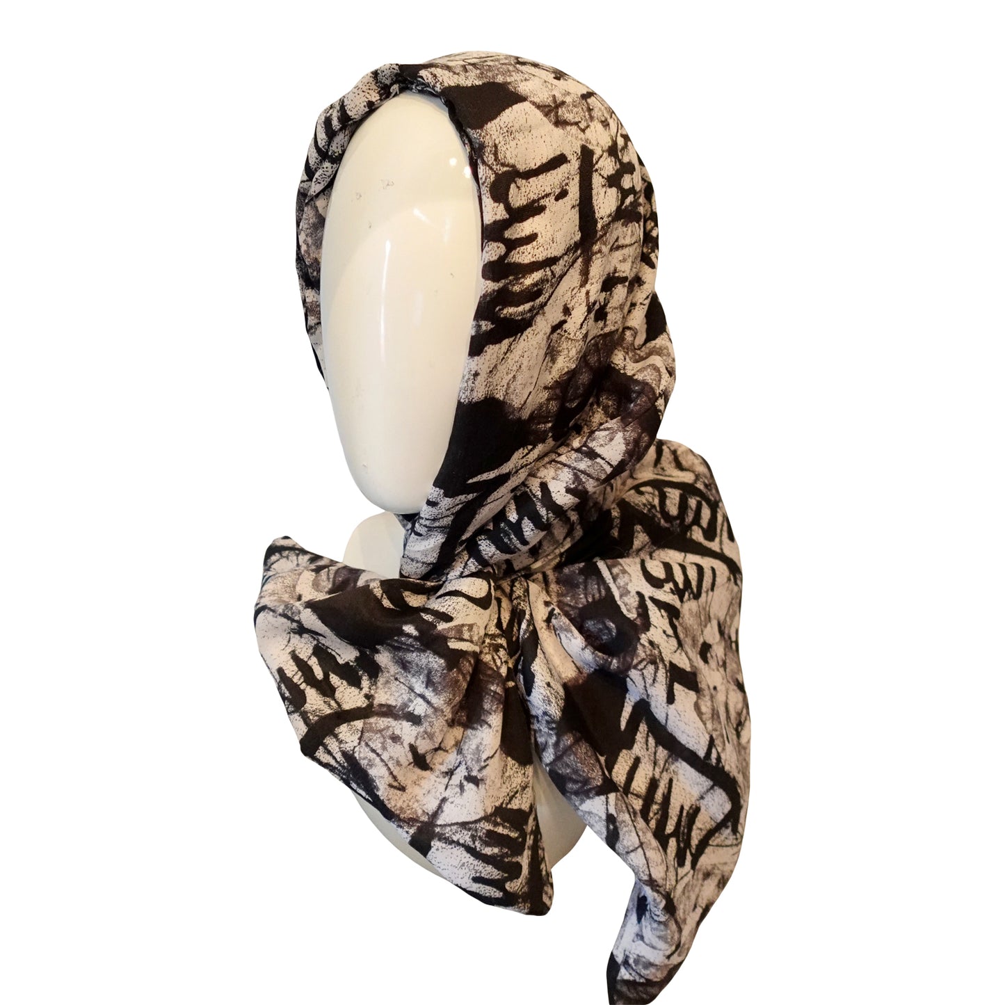 Twisturban® in Black & White Abstract print