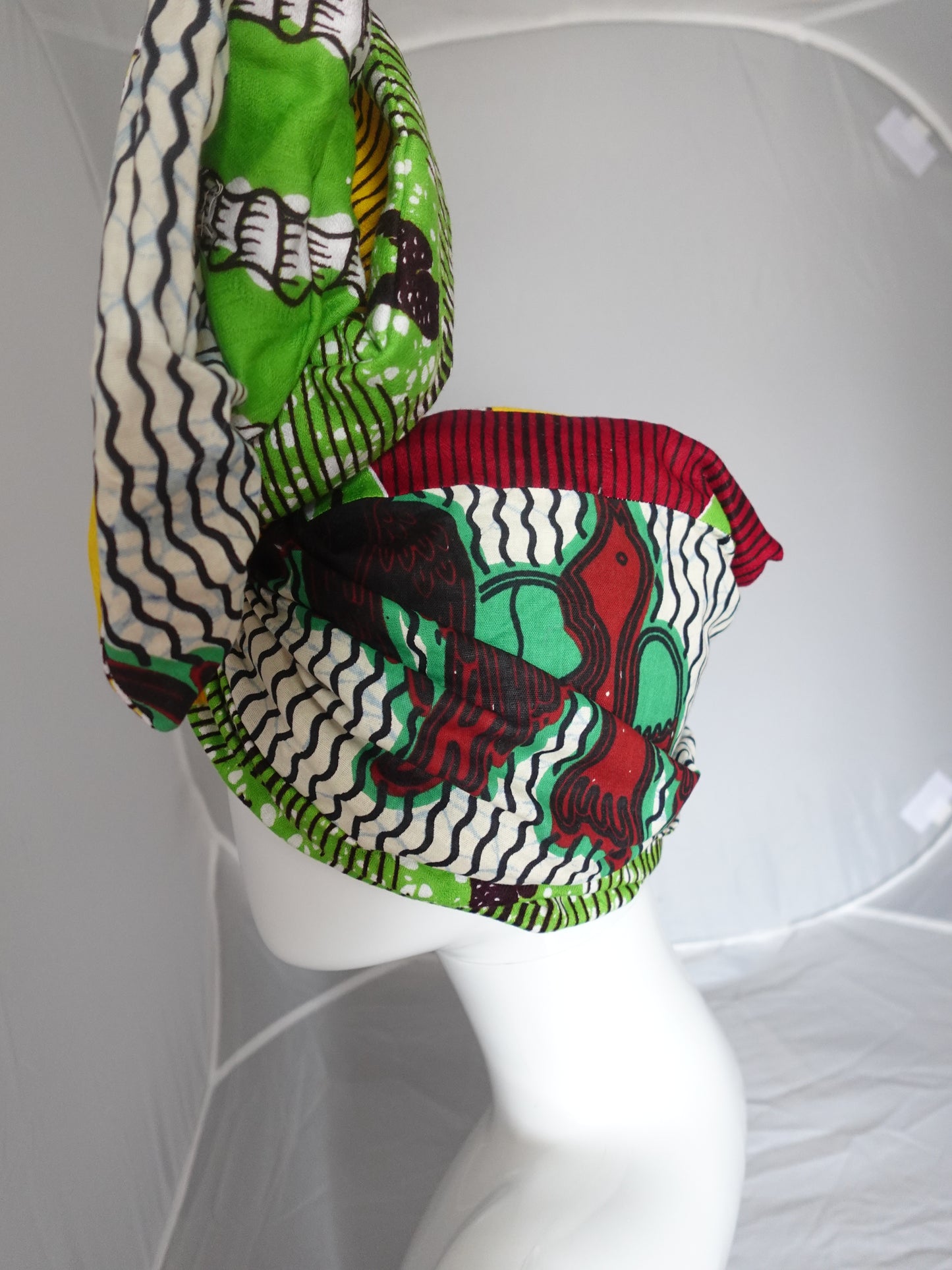 Twisturban® Turban in mixed dutch wax bright print cotton