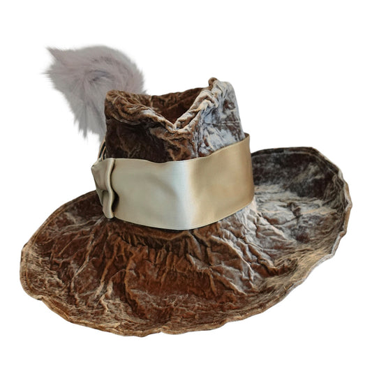 Morphy Moldable silk/ rayon velvet  wide brim fedora 22 3/4"