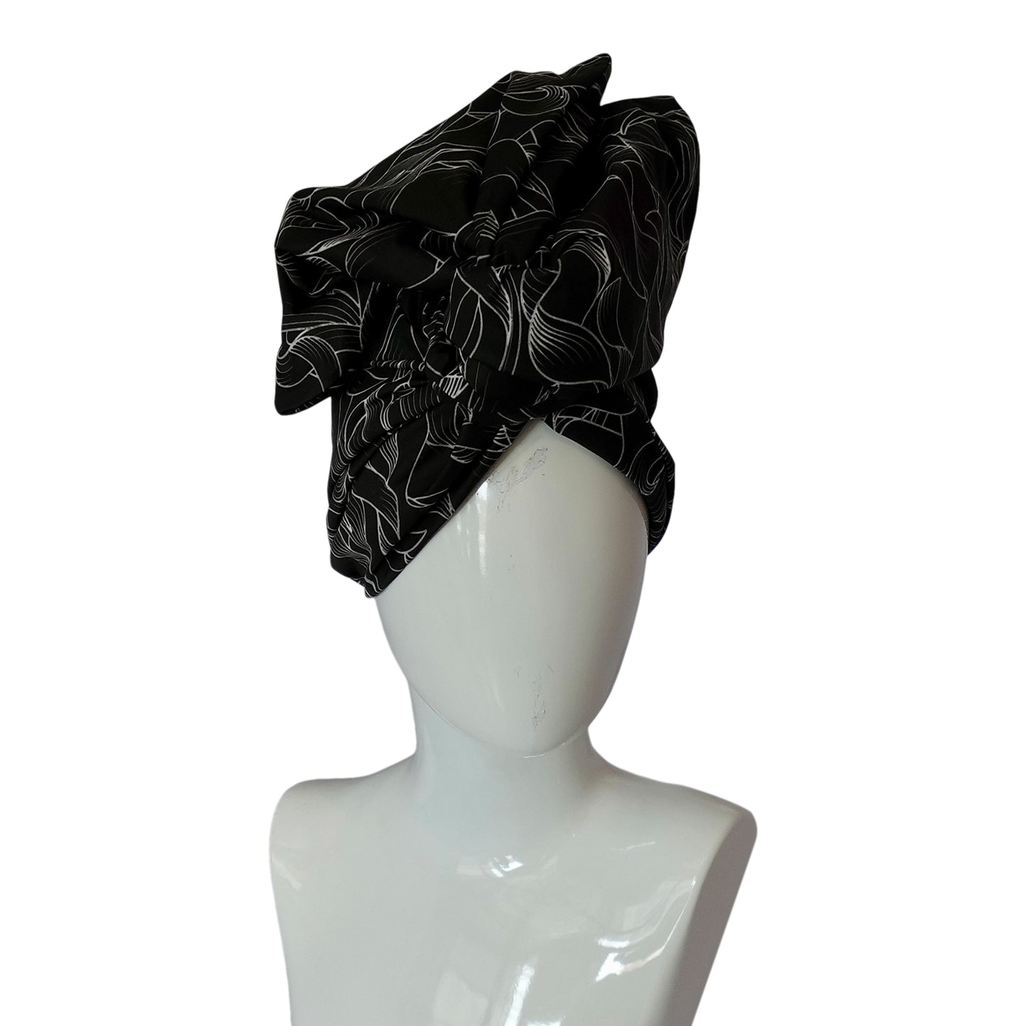 Twisturban® Turban in Faux Coiffure Black Curls