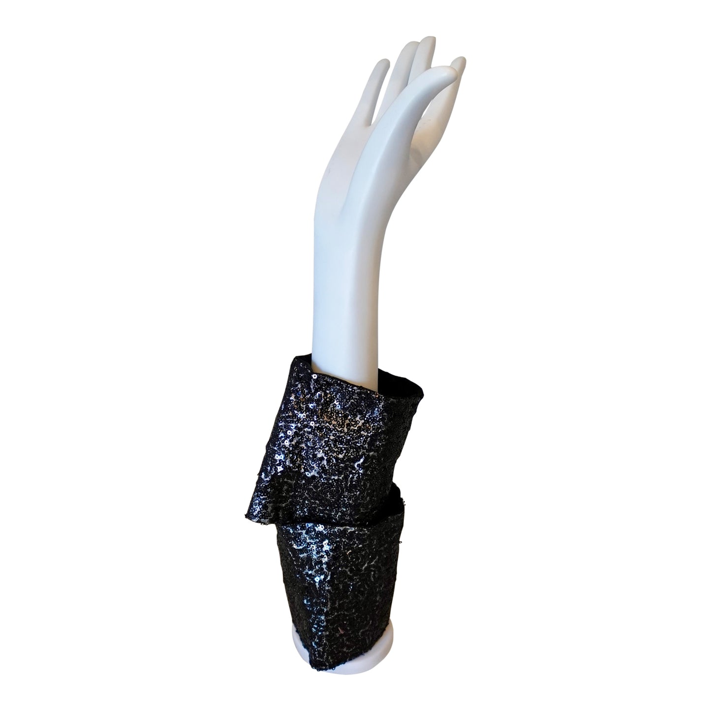 Morphy Metallic  Black Sequin & Silk Wrist Cuff set of 2
