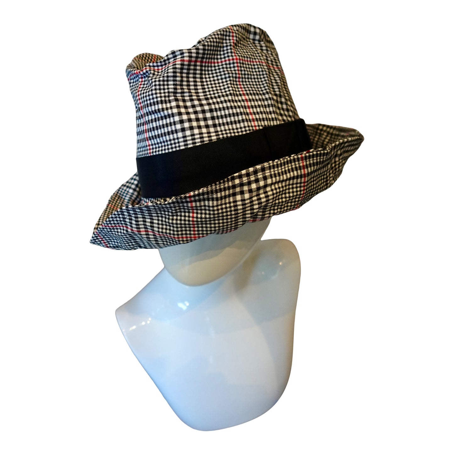 Morphy Moldable Plaid  Deep Cuff Trilby fedora