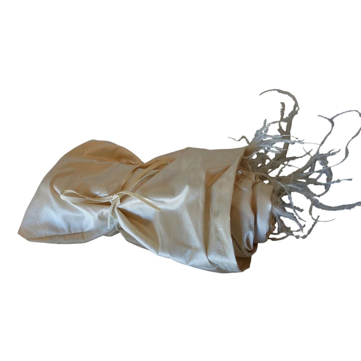 Silk and Marabou Twisturban Off White