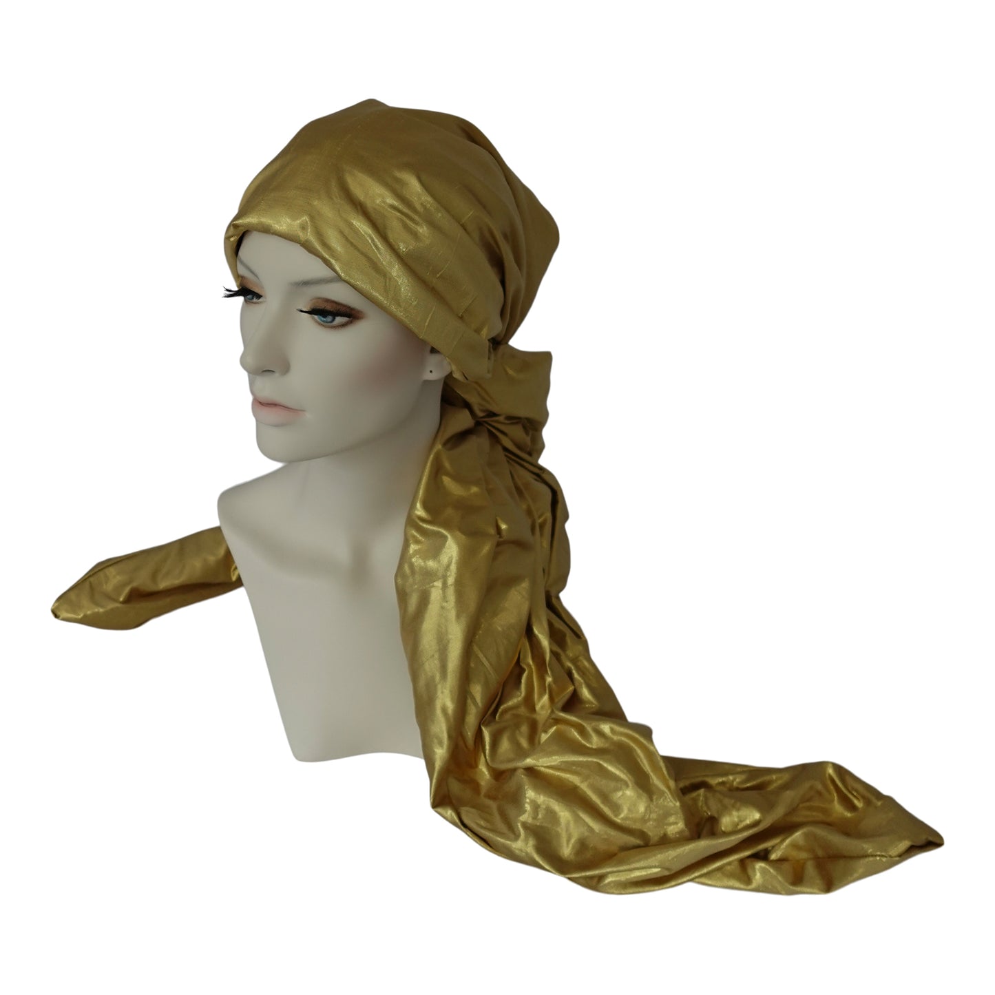 XL Metallic Gold silk shantung crescent Twisturban®