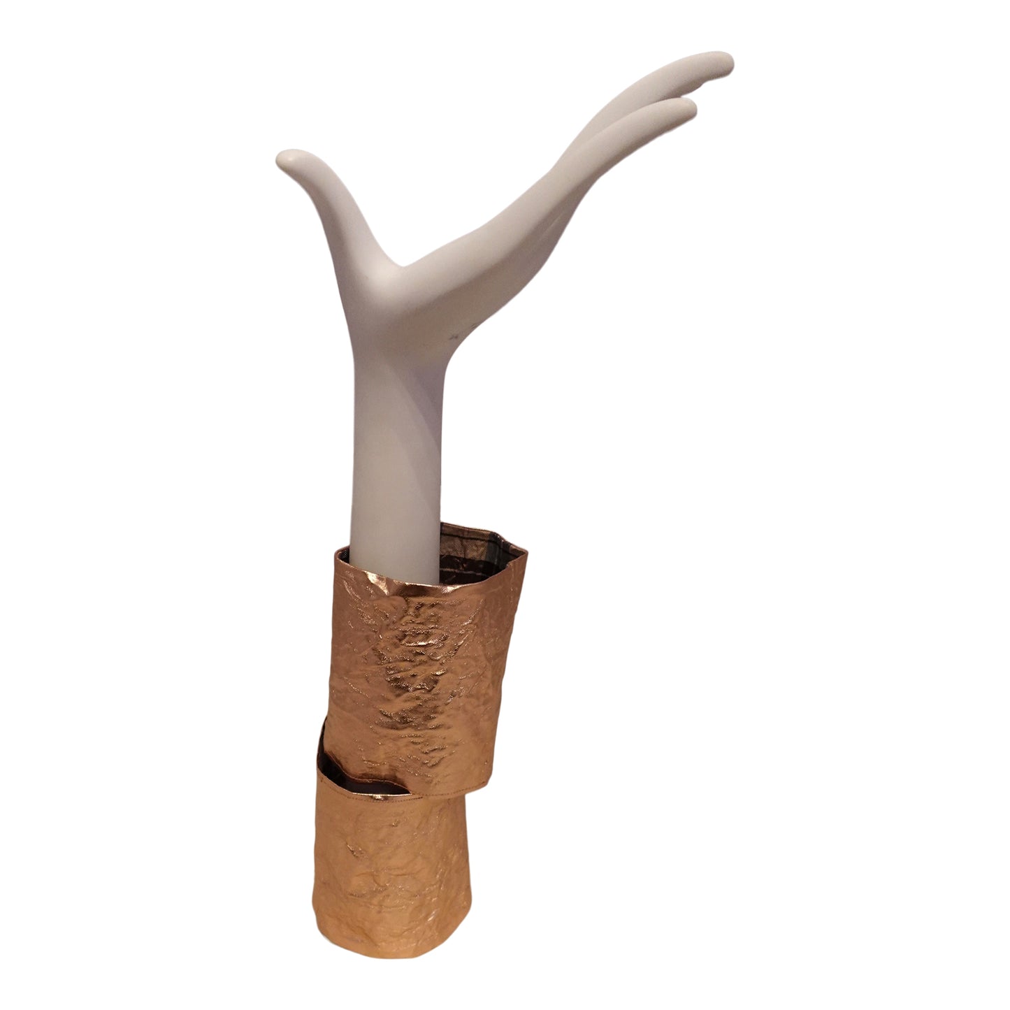 Morphy Metallic Copper Linen  & Plaid  Silk Wrist Cuff set of 2