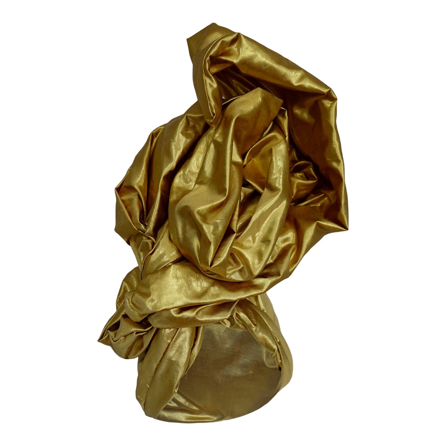 XL Metallic Gold silk shantung crescent Twisturban®
